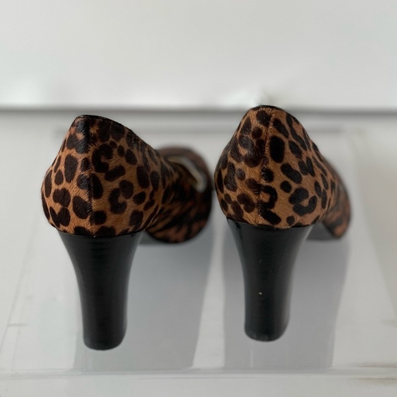 Nine West Heels Leopard Cow Leather Heels Pumps Block Heel Gilyanr, Sz 7M - Picture 5 of 9